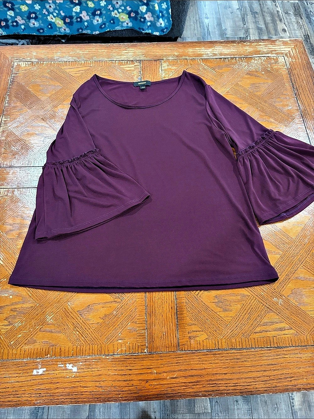 Espresso Purple Flutter Sleeve Top